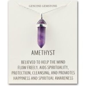 Amethyst Gemstone Necklace with Quote Card