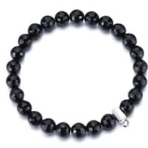 Faceted Black Onyx Gemstone Allure Stretch Bracelet
