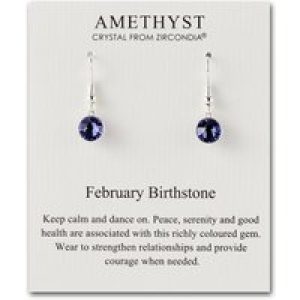 February Birthstone Drop Earrings Created with Amethyst Zircondia® Crystals