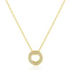 Gold Plated Circle of Lifestyles Necklace Created with Zircondia® Crystals
