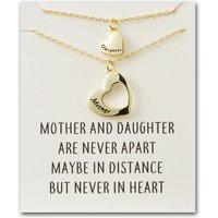 Gold Plated Mom and Daughter Necklace Set with Quote Card - Image 2
