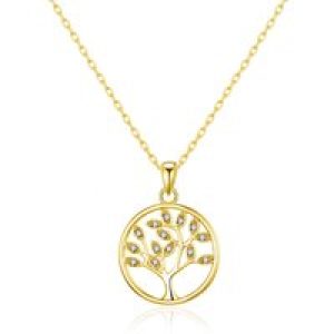 Gold Plated Tree of Lifestyles Necklace Created with Zircondia® Crystals