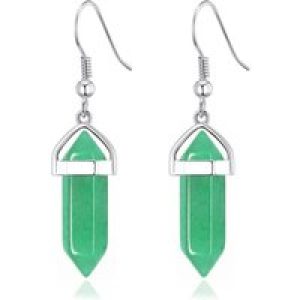 Inexperienced Aventurine Gemstone Drop Earrings