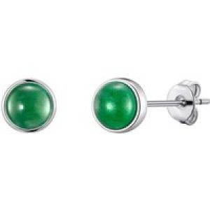 Inexperienced Aventurine Stud Earrings