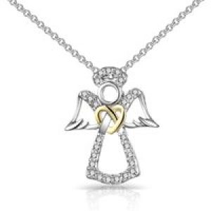 Parent Angel Necklace Created with Zircondia® Crystals