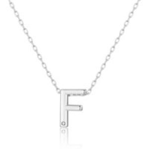 Preliminary Necklace Letter F Created with Zircondia® Crystals
