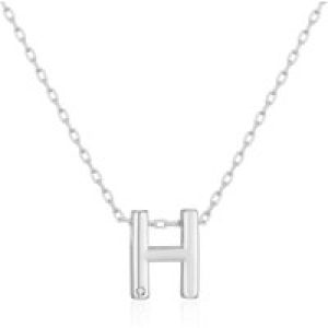 Preliminary Necklace Letter H Created with Zircondia® Crystals