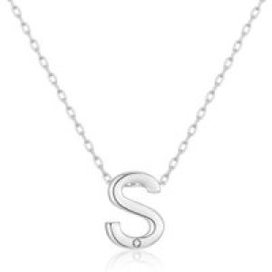 Preliminary Necklace Letter S Created with Zircondia® Crystals