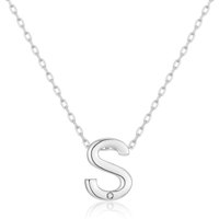 Preliminary Necklace Letter S Created with Zircondia® Crystals - Image 2