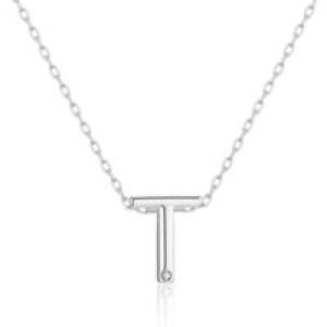 Preliminary Necklace Letter T Created with Zircondia® Crystals