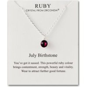 July (Ruby) Birthstone Necklace Created with Zircondia® Crystals