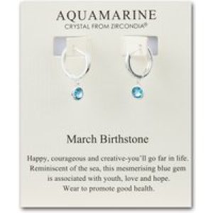 March Birthstone Hoop Earrings Created with Aquamarine Zircondia® Crystals