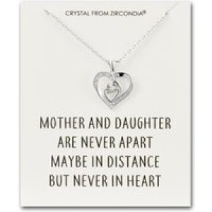 Mom And Kid Necklace with Quote Card Created with Zircondia® Crystals