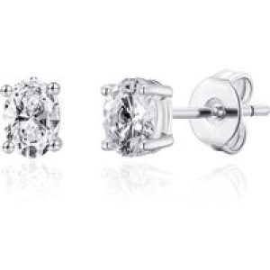 Oval Earrings Created with Zircondia® Crystals
