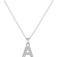 Pave Preliminary Necklace Letter A Created with Zircondia® Crystals - Image 2