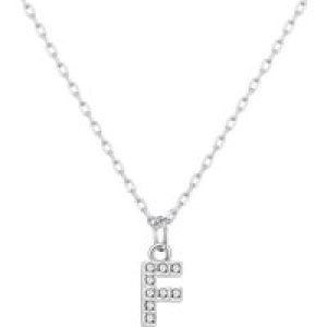 Pave Preliminary Necklace Letter F Created with Zircondia® Crystals