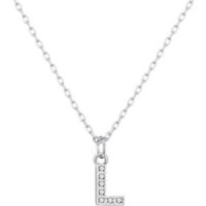 Pave Preliminary Necklace Letter L Created with Zircondia® Crystals