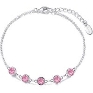 Crimson Crystal Chain Bracelet Created with Zircondia® Crystals
