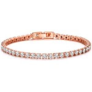 Rose Gold Plated 3mm Tennis Bracelet Created with Zircondia® Crystals