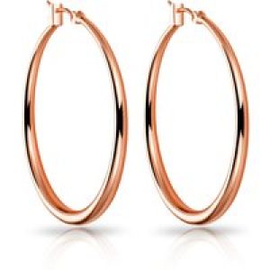 Rose Gold Plated 40mm Hoop Earrings