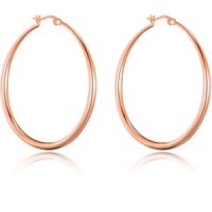 Rose Gold Plated 50mm Hoop Earrings