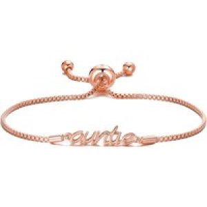 Rose Gold Plated Auntie Bracelet Created with Zircondia® Crystals