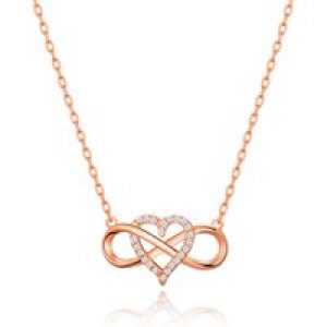 Rose Gold Plated Infinity Center Necklace Created with Zircondia® Crystals