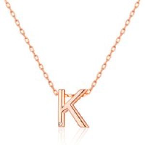 Rose Gold Plated Preliminary Necklace Letter Okay Created with Zircondia® Crystals