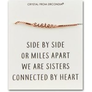 Rose Gold Plated Sister Bracelet with Quote Card Created with Zircondia® Crystals
