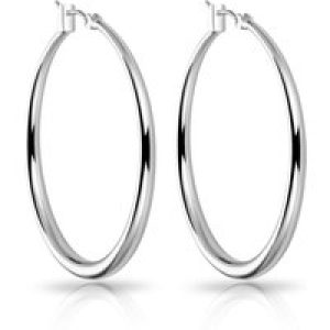 Silver Plated 40mm Hoop Earrings