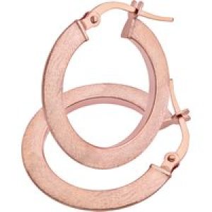Diamant L’Eternel Womens 9ct Rose Gold Matte Flat Hoop Earrings – One Size