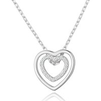 Silver Plated Double Center Necklace Created with Zircondia® Crystals - Image 2