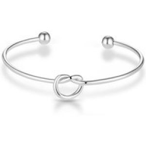 Silver Plated Love Knot Cuff Bangle
