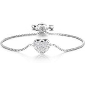 Silver Plated Pave Center Friendship Bracelet Created with Zircondia® Crystals