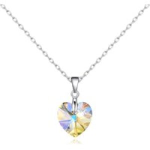 Sterling Silver Aurora Borealis Middle Necklace Created with Zircondia® Crystals