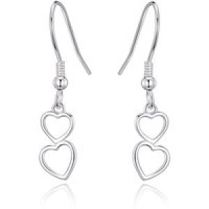 Sterling Silver Double Center Drop Earrings