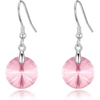 Sterling Silver Gentle Rose Earrings Created with Zircondia® Crystals - Image 2