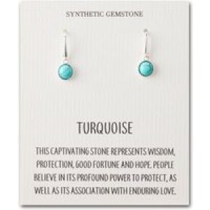 Artificial Turquoise Drop Earrings with Quote Card