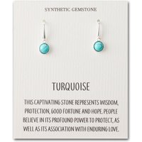Artificial Turquoise Drop Earrings with Quote Card - Image 2