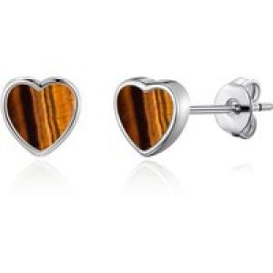 Tiger’s Eye Center Stud Earrings