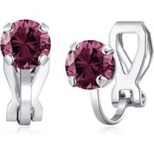 June (Alexandrite) Birthstone Clip On Earrings Created with Zircondia® Crystals