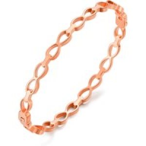 Rose Gold Plated Stainless Metal Infinity Bangle (7 Inch)