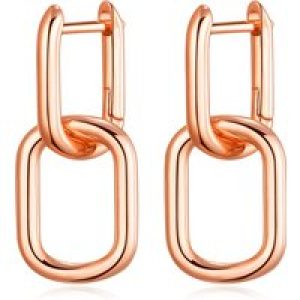 Rose Gold Plated Paperclip Earrings