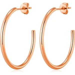 Rose Gold Plated Spherical Hoop Earrings
