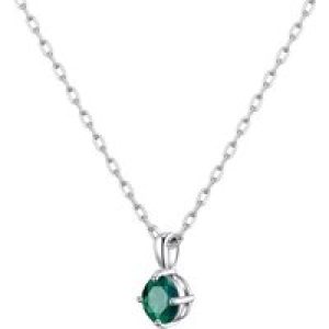 Sterling Silver Inexperienced Necklace Created with Zircondia® Crystals