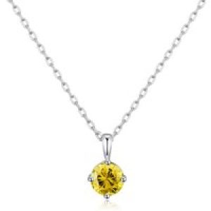 Sterling Silver November (Topaz) Birthstone Necklace Created with Zircondia® Crystals