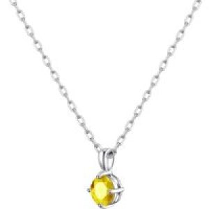 Sterling Silver Yellow Necklace Created with Zircondia® Crystals