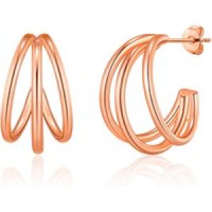Rose Gold Plated Triple Hoop Earrings