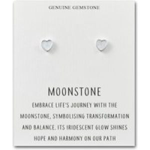 Moonstone Center Stud Earrings with Quote Card