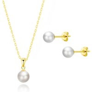 Gold Plated Shell Pearl Set